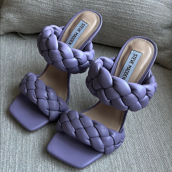 Steve Madden kenley Purple lavender Braided Heels size 7 - Picture 4 of 11